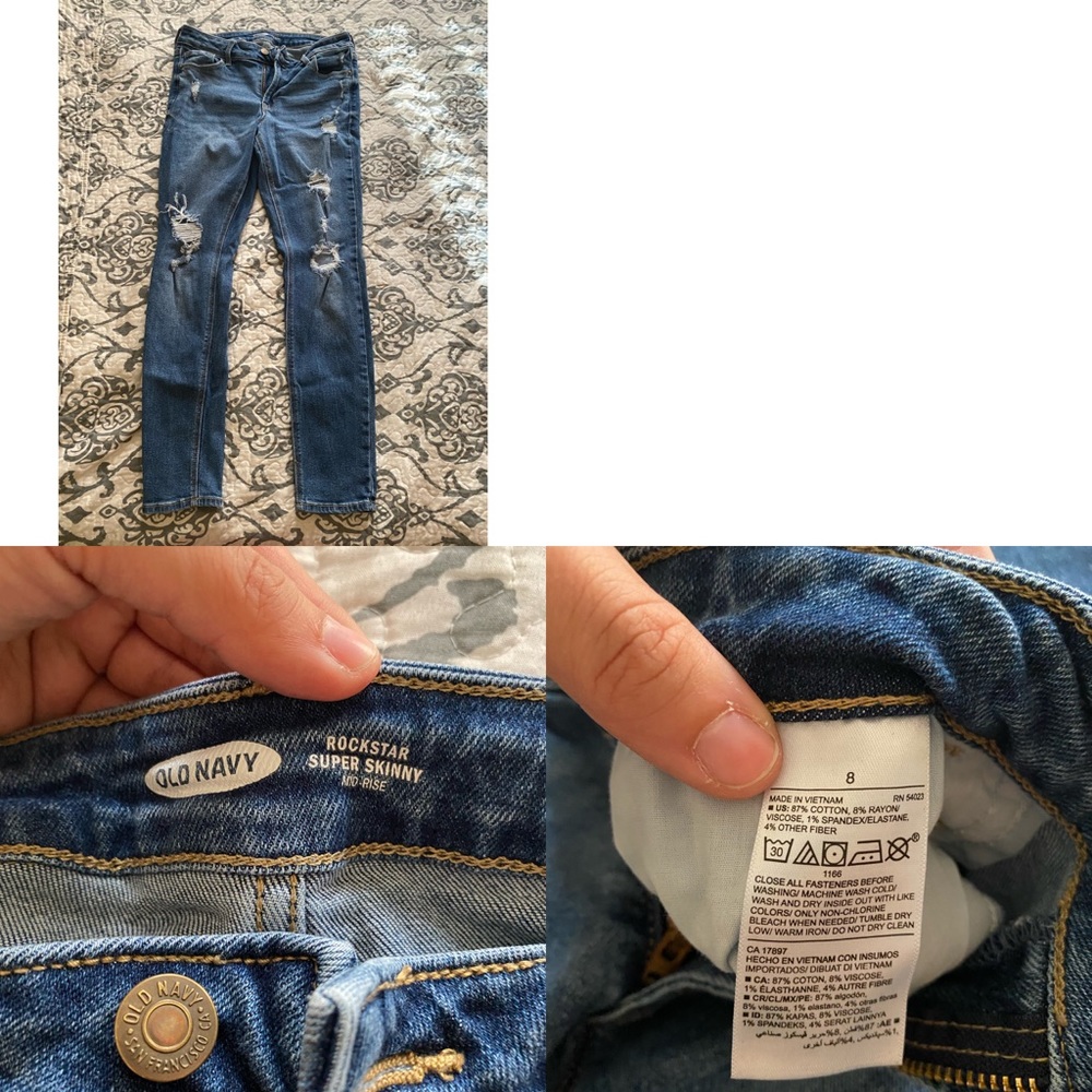 Distressed skinny jeans